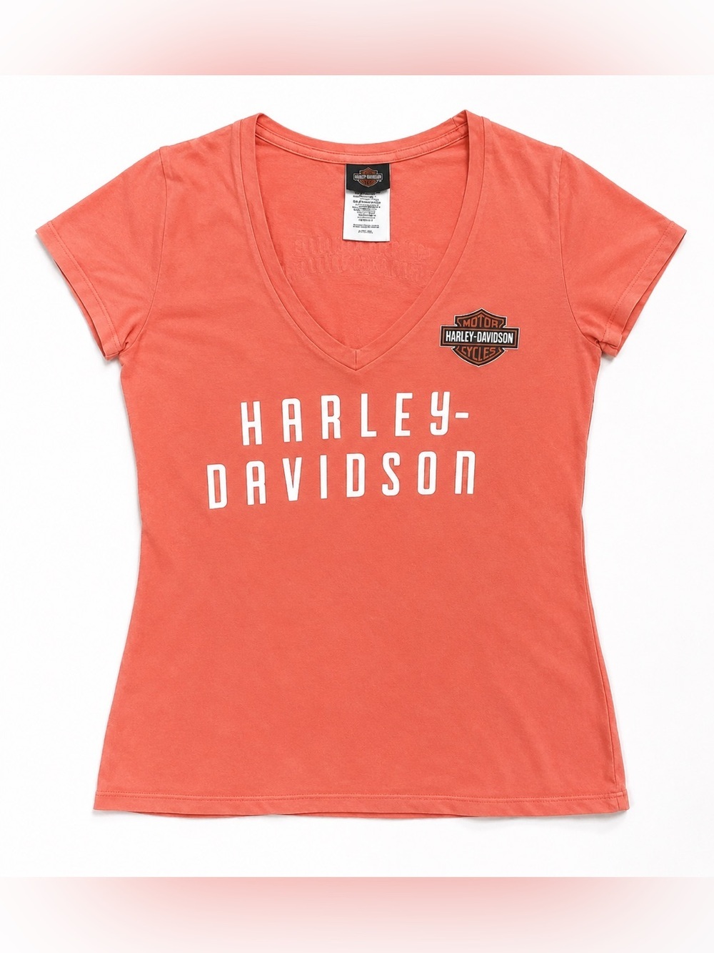 Harley-Davidson Hollywood Los Angeles CA Dealer Graphic V-Neck T-Shirt USA XS
